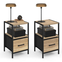 IDMarket - Lote de 2 mesillas UTAH, 1 cajón y 1 nicho