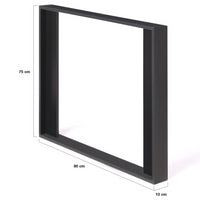 IDMarket - Lote de 2 patas de mesa cuadradas negras PHOENIX 75 cm