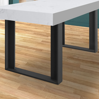 IDMarket - Lote de 2 patas de mesa cuadradas negras PHOENIX 75 cm