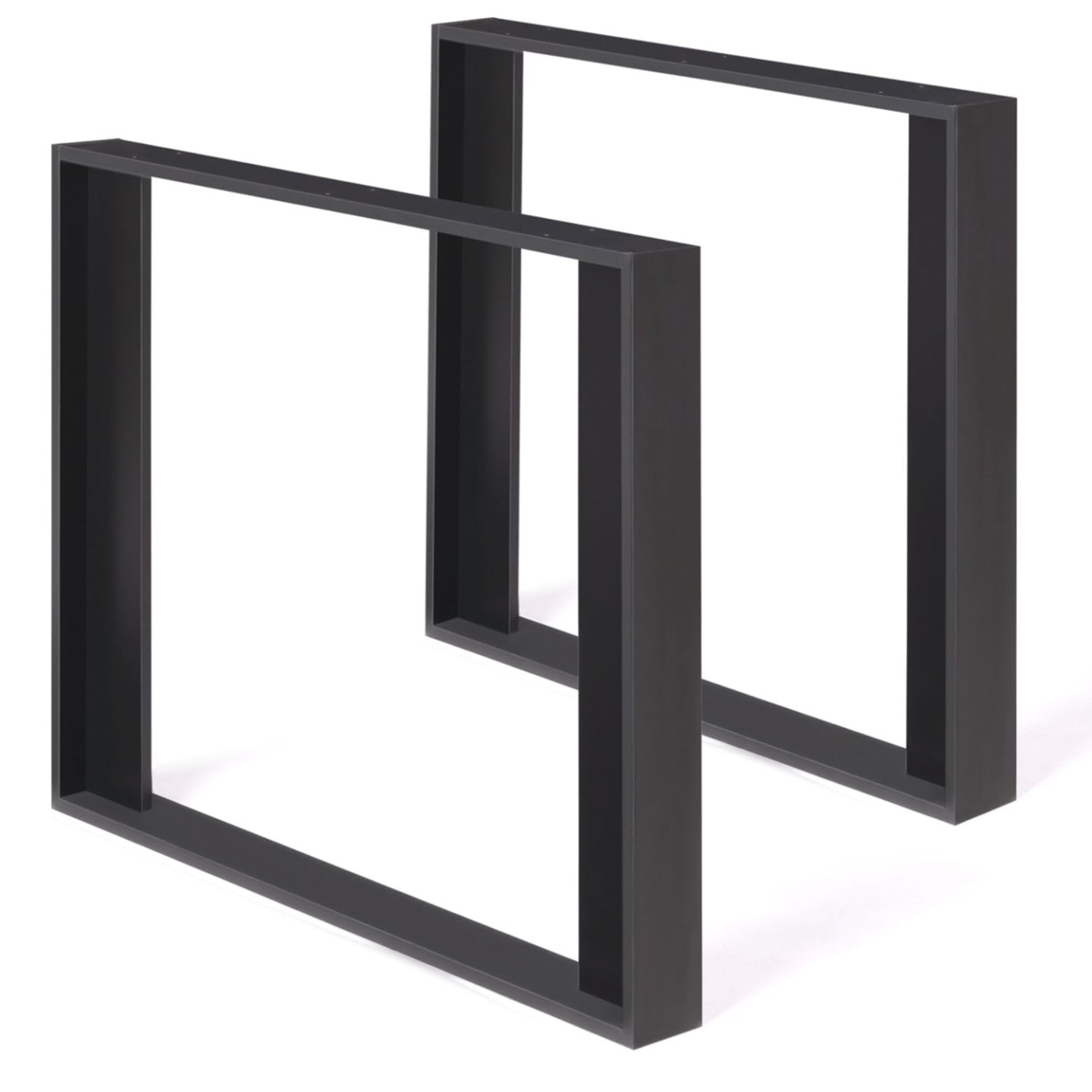 IDMarket - Lote de 2 patas de mesa cuadradas negras PHOENIX 75 cm