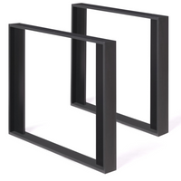 IDMarket - Lote de 2 patas de mesa cuadradas negras PHOENIX 75 cm