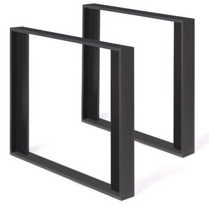 IDMarket - Lote de 2 patas de mesa cuadradas negras PHOENIX 75 cm