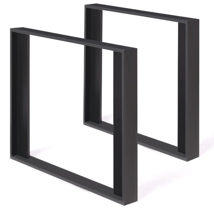 IDMarket - Lote de 2 patas de mesa cuadradas negras PHOENIX 75 cm