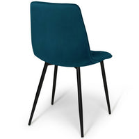 IDMarket - Lote de 4 sillas MILA en mezcla de terciopelo color azul x2, amarillo ocre, rosa