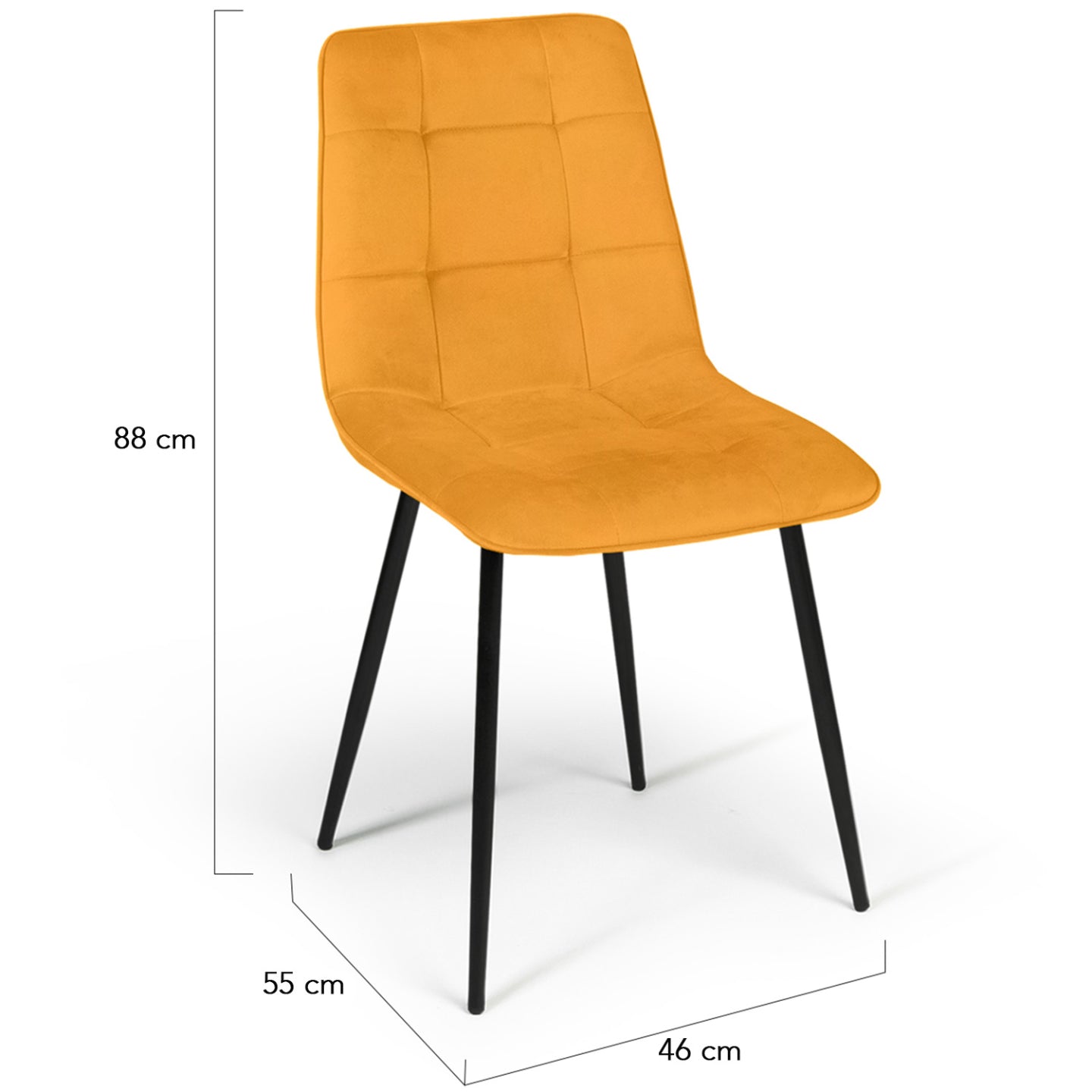 IDMarket - Lote de 4 sillas mixtas de terciopelo vintage MILA en burdeos, gris oscuro, gris claro y amarillo ocre