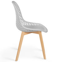 IDMarket - Lote de 4 sillas mixtas MANDY en negro, gris claro, blanco y amarillo