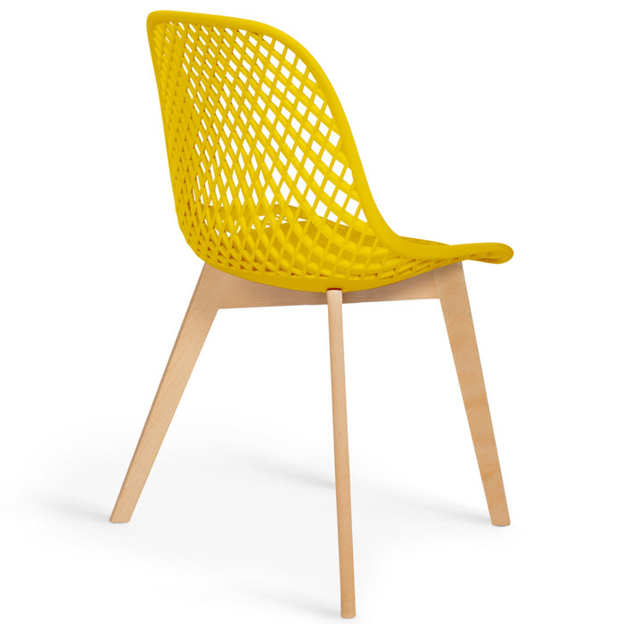 IDMarket - Lote de 4 sillas mixtas MANDY en negro, gris claro, blanco y amarillo