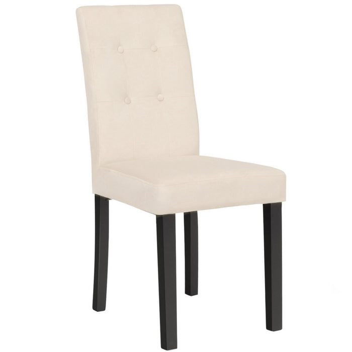 IDMarket - Lote de 4 sillas POLGA tapizadas en terciopelo beige con patas negras