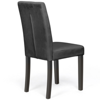 IDMarket - Lote de 4 sillas POLGA tapizadas en terciopelo gris con patas negras