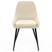 IDMarket - Lote de 4 sillas THALYA de terciopelo beige con medio reposabrazos