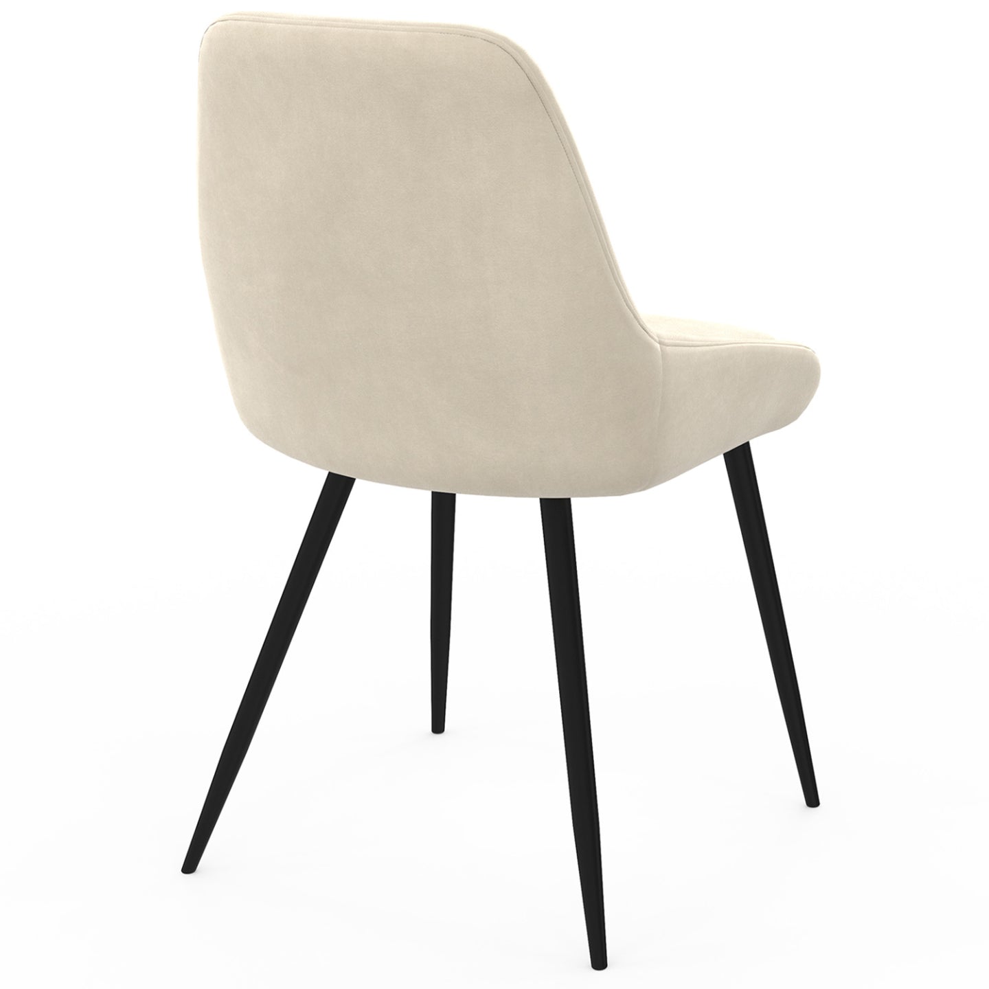 IDMarket - Lote de 4 sillas THALYA de terciopelo beige con medio reposabrazos