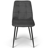 IDMarket - Lote de 6 sillas MILA en mezcla de terciopelo color terracota x2, gris oscuro x2 y beige x2