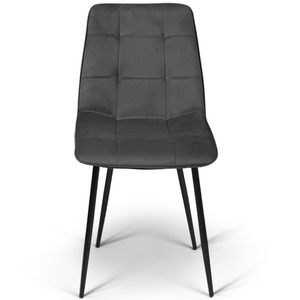 IDMarket - Lote de 6 sillas MILA en mezcla de terciopelo color terracota x2, gris oscuro x2 y beige x2