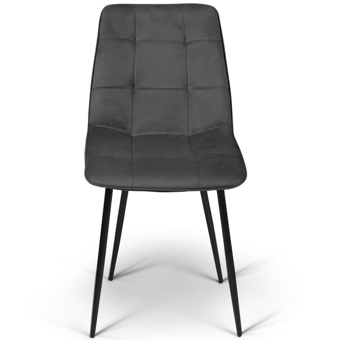 IDMarket - Lote de 6 sillas MILA en mezcla de terciopelo color terracota x2, gris oscuro x2 y beige x2