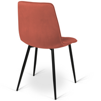 IDMarket - Lote de 6 sillas MILA en mezcla de terciopelo color terracota x2, gris oscuro x2 y beige x2