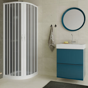 Box doccia a soffietto in PVC 80x80 cm H 185 mod. Loto con apertura centrale