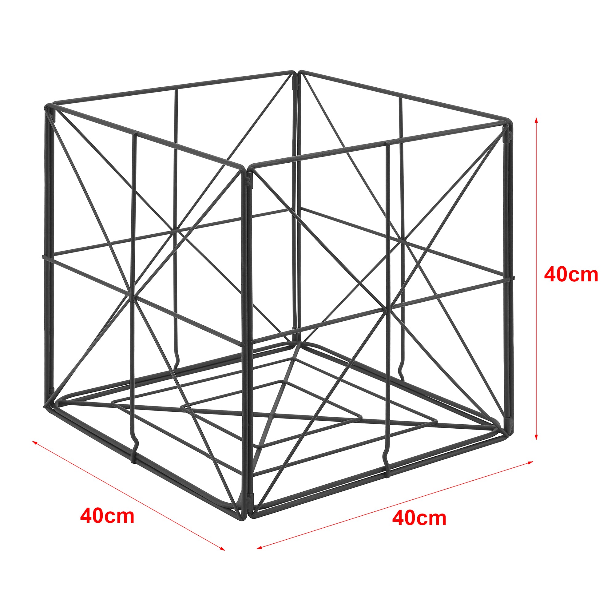 Cesto a Cubo 'Temse' Portaoggetti in Metallo [en.casa]