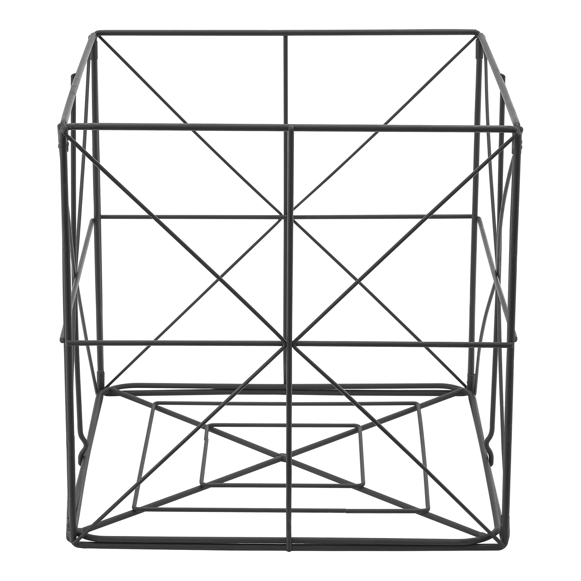 Cesto a Cubo 'Temse' Portaoggetti in Metallo [en.casa]