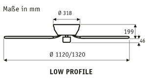 LOW PROFILE 112/132, Ventilatore senza Luce, Hunter