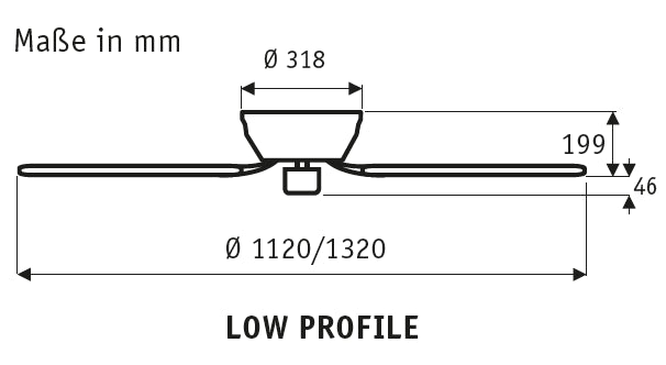 LOW PROFILE 112/132, Ventilatore senza Luce, Hunter