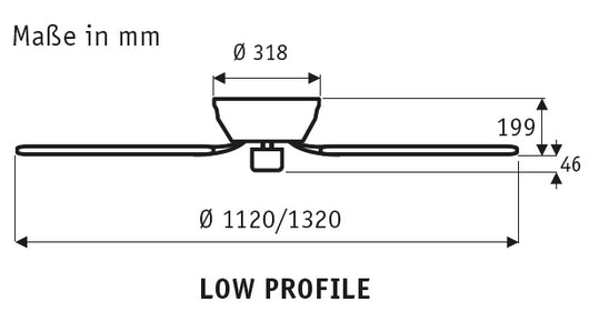 LOW PROFILE 112/132, Ventilatore senza Luce, Hunter