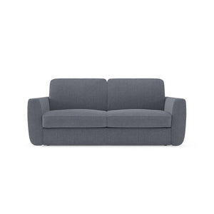 Leonida Divano letto sfoderabile e materasso H18 cm - vano portaguanciali in tessuto Smacchiabile T23 202 cm blu grafite