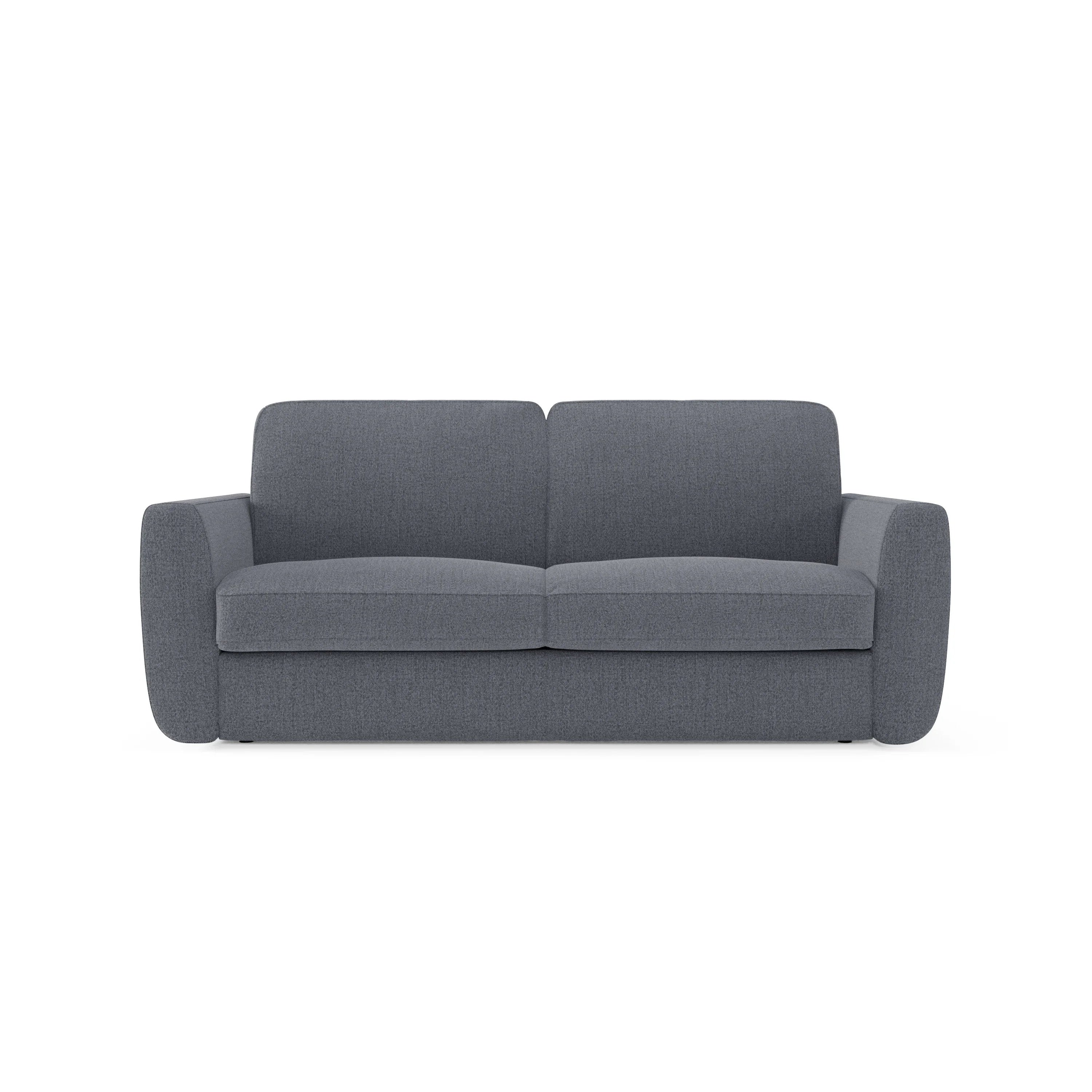 Leonida Divano letto sfoderabile e materasso H18 cm - vano portaguanciali in tessuto Smacchiabile T23 202 cm blu grafite