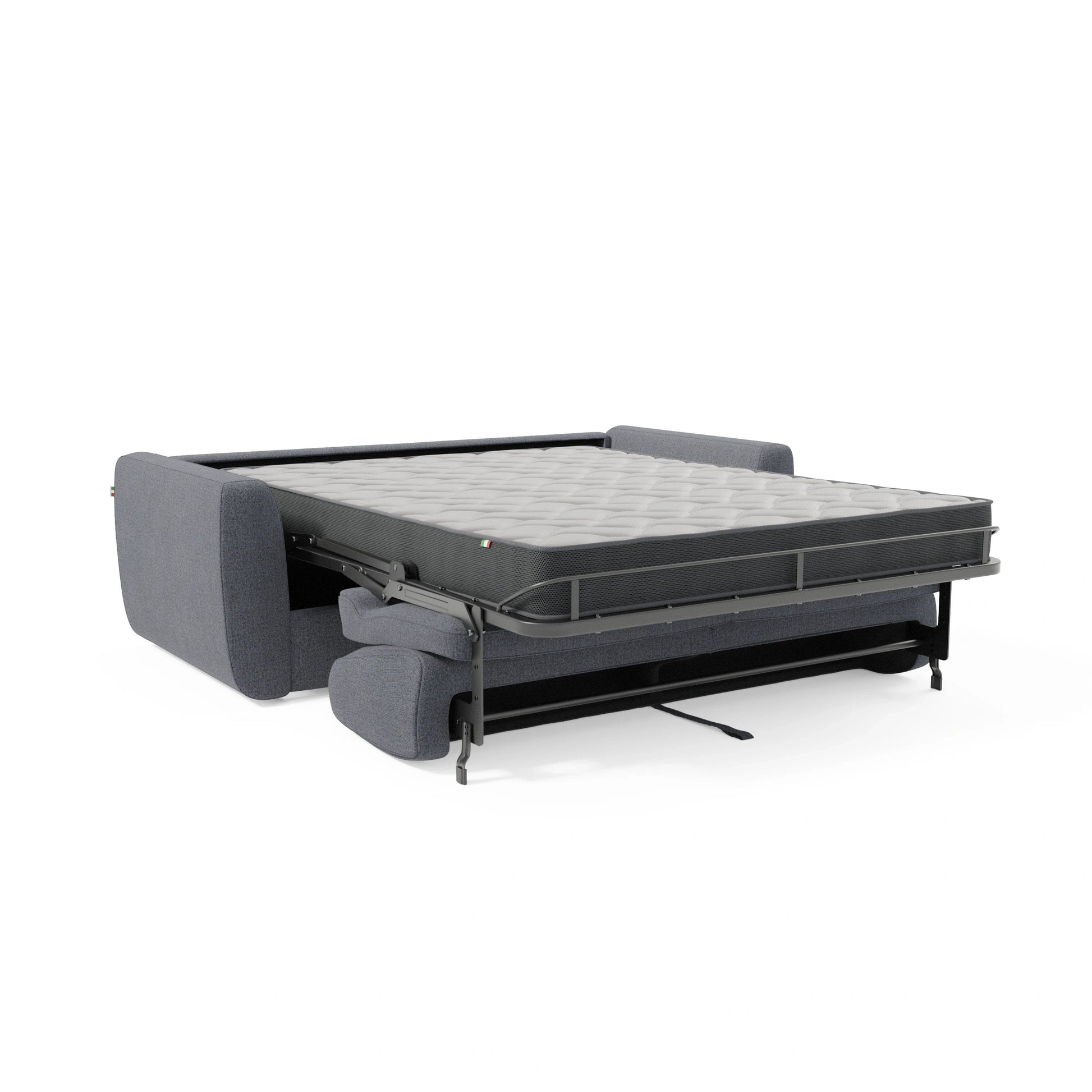 Leonida Divano letto sfoderabile e materasso H18 cm - vano portaguanciali in tessuto Smacchiabile T23 222 cm blu grafite