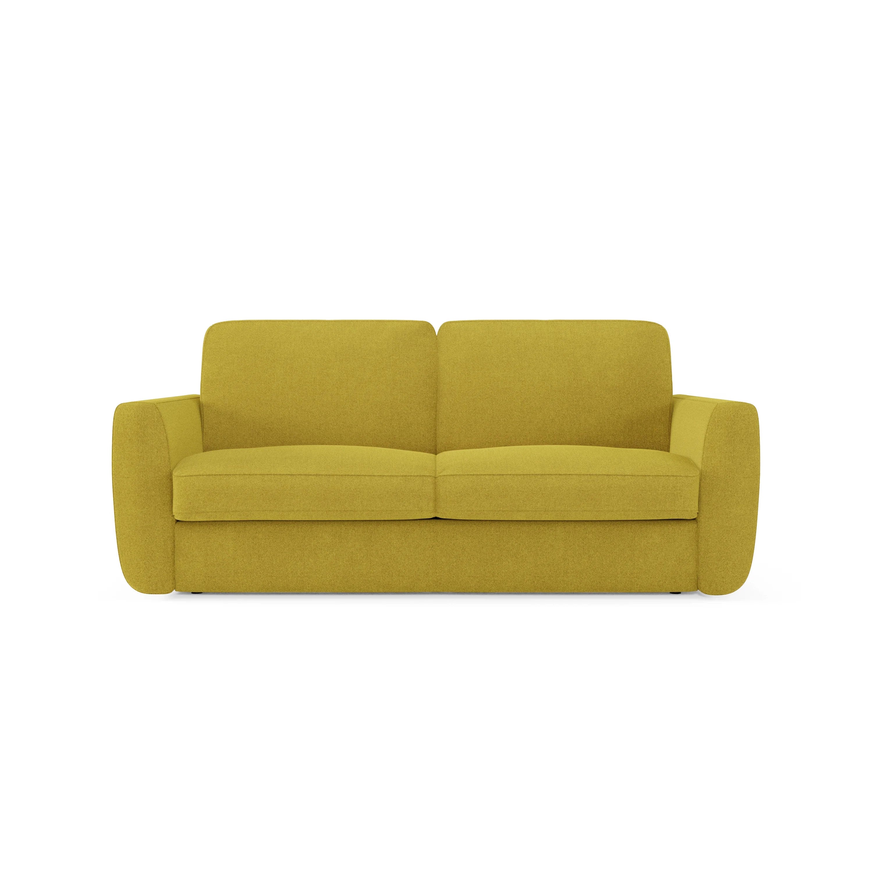 Leonida Divano letto sfoderabile e materasso H18 cm - vano portaguanciali in tessuto Smacchiabile T23 202 cm giallo sole