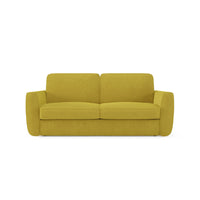 Leonida Divano letto sfoderabile e materasso H18 cm - vano portaguanciali in tessuto Smacchiabile T23 222 cm giallo sole