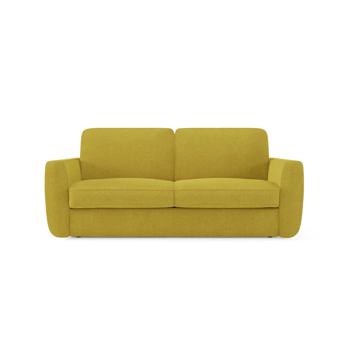 Leonida Divano letto sfoderabile e materasso H18 cm - vano portaguanciali in tessuto Smacchiabile T23 222 cm giallo sole