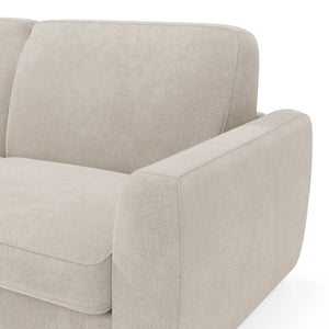 Leonida Divano letto sfoderabile e materasso H18 cm - vano portaguanciali in tessuto Smacchiabile T23 202 cm panna