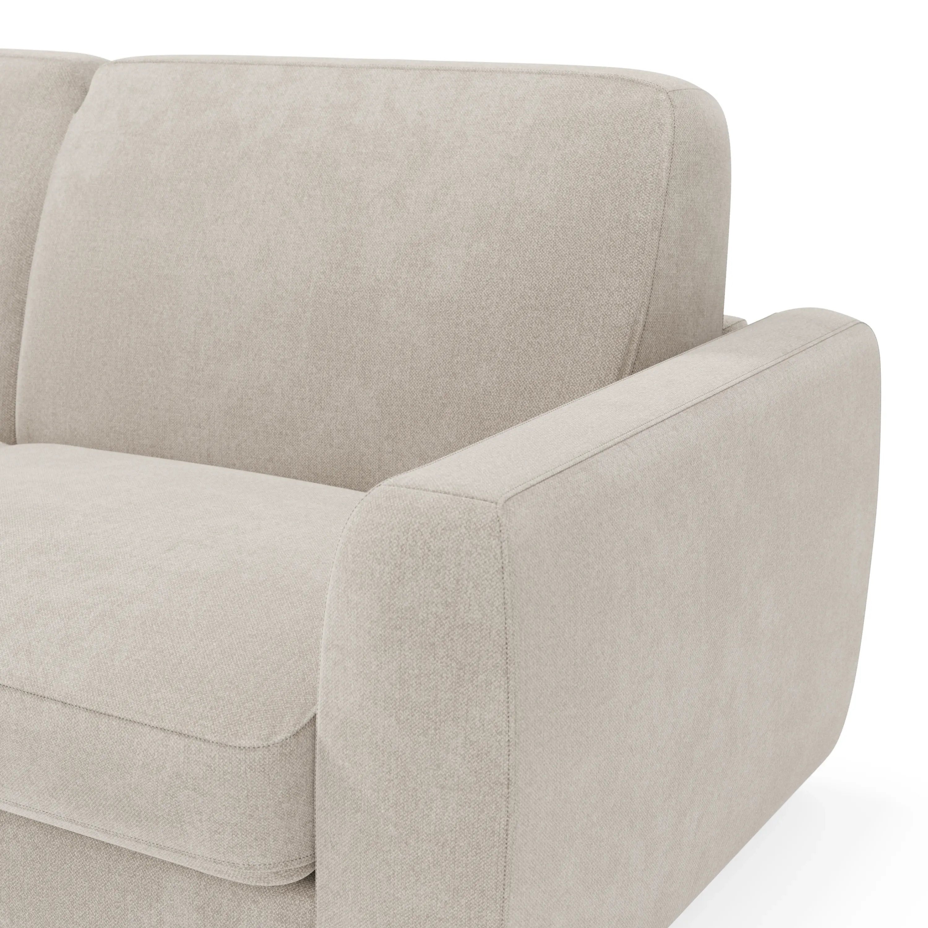 Leonida Divano letto sfoderabile e materasso H18 cm - vano portaguanciali in tessuto Smacchiabile T23 202 cm panna