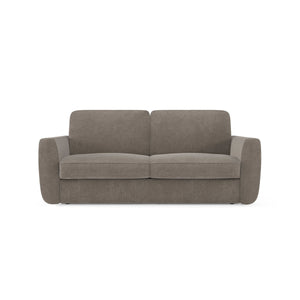 Leonida Divano letto sfoderabile e materasso H18 cm - vano portaguanciali in tessuto Smacchiabile T23 222 cm talpa