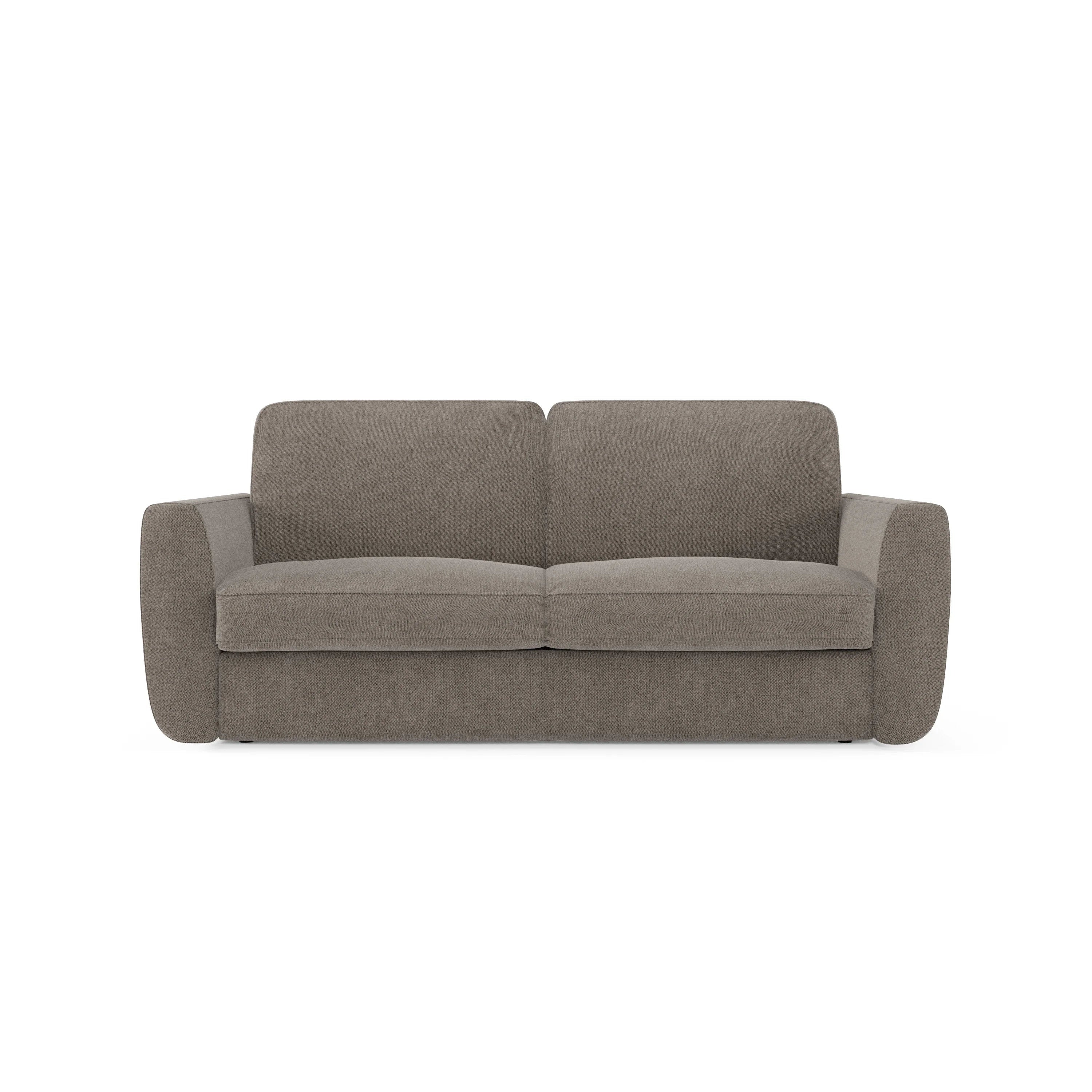 Leonida Divano letto sfoderabile e materasso H18 cm - vano portaguanciali in tessuto Smacchiabile T23 202 cm talpa