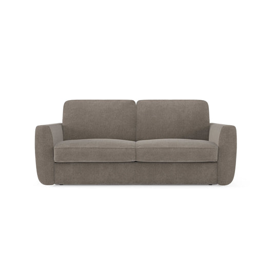 Leonida Divano letto sfoderabile e materasso H18 cm - vano portaguanciali in tessuto Smacchiabile T23 202 cm talpa