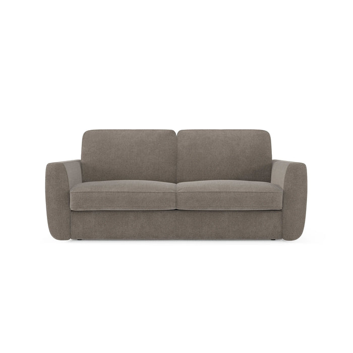 Leonida Divano letto sfoderabile e materasso H18 cm - vano portaguanciali in tessuto Smacchiabile T23 202 cm talpa