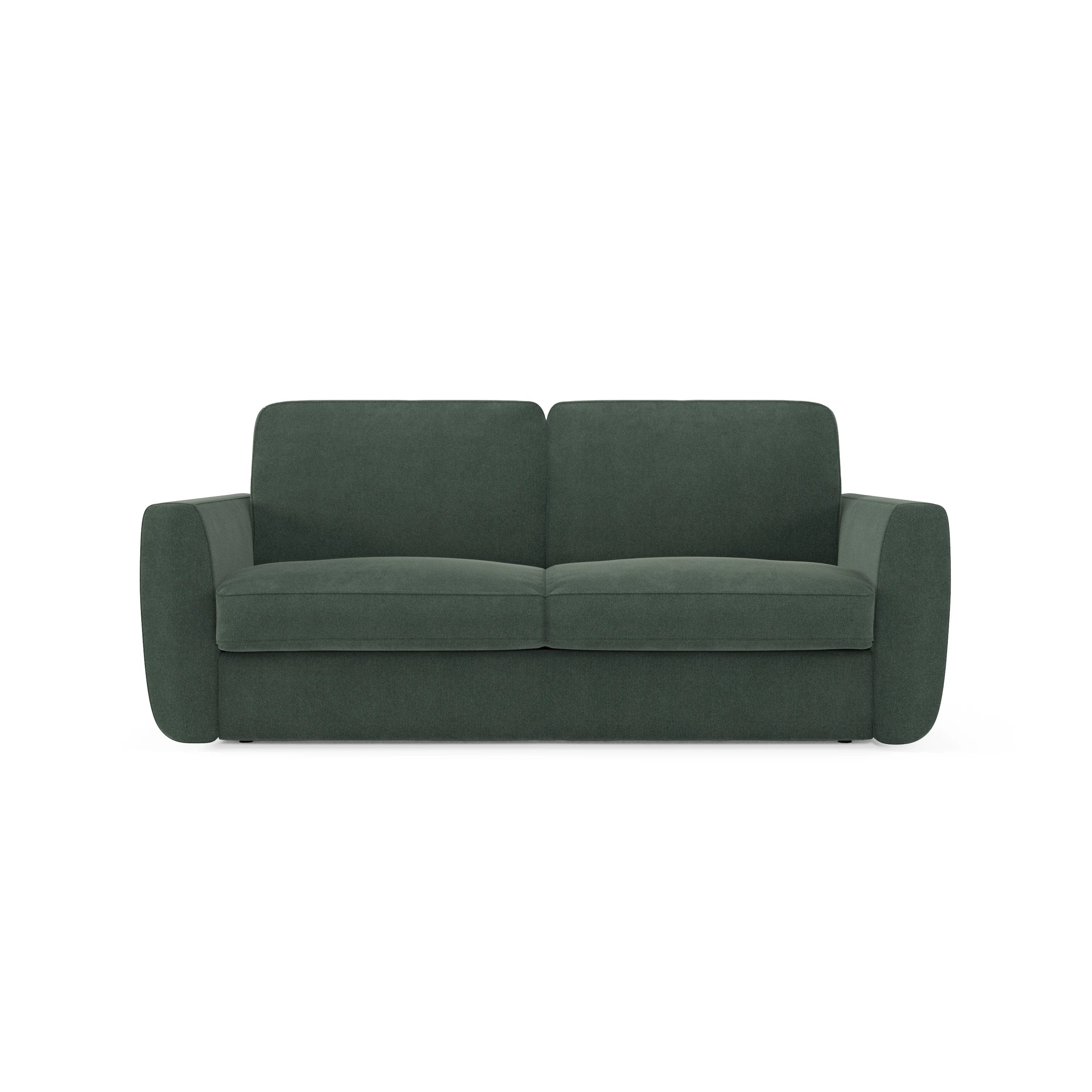 Leonida Divano letto sfoderabile e materasso H18 cm - vano portaguanciali in tessuto Smacchiabile T23 202 cm verde