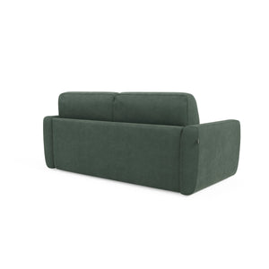 Leonida Divano letto sfoderabile e materasso H18 cm - vano portaguanciali in tessuto Smacchiabile T23 222 cm verde