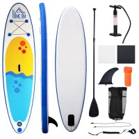 Tavola SUP Gonfiabile Stand Up Paddle con Pagaia Regolabile, Tavola da Surf con Accessori Inclusi, Blu 305x76x10cm