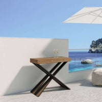 shopinnovativo- Consolle allungabile 90x40/290 cm Diago Premium abete tinto gambe antracite