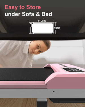 Tapis roulant 1-8km/h - RATTANTREE - Walking pad, Tapis roulant elettrico, display LED, Carico massimo di 120 kg, Rosa
