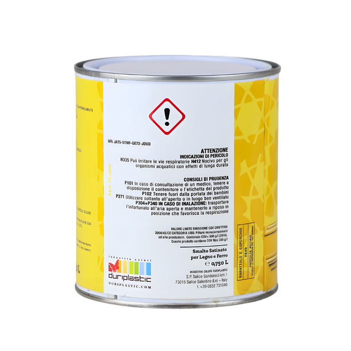 Durilux smalto sintetico satinato per legno e ferro *** formato 0,750 lt, colore- nero, confezione 1