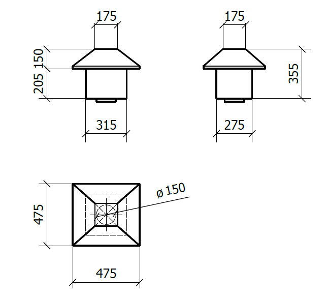 KUBIC MOTORE PER ESTERNO - cm 46x42 â€“ Inox - 1.000 m3/h