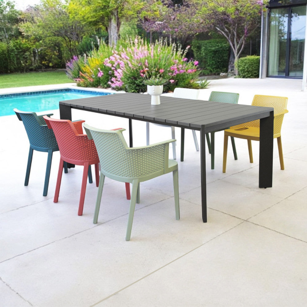 Tavolo Alluminio Connecticut 200X100 Cm Antracite