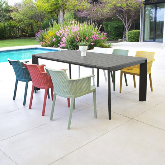 Tavolo Alluminio Connecticut 200X100 Cm Antracite