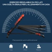 Panca Piana Palestra, Panca Pesi Regolabile per Allenamento a Casa, Panca Palestra Multifunzione con 1 Regolazione Piana e 2 Reclinazioni, 4 Regolazioni del Piede, Nero