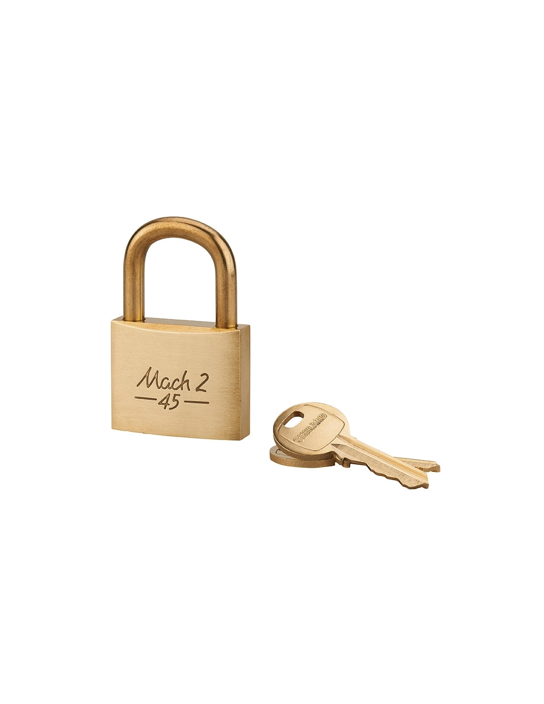 Lucchetti Mach 2 45mm ansa e corpo in ottone massiccio lucido, 2 chiavi in ottone  - THIRARD