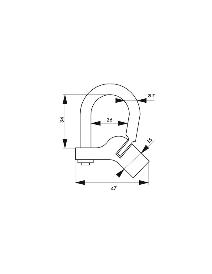 Lucchetto 29 chiave triangolare base angolare 5mm, acciaio, da esterno - contatori, quadri elettrici, VVF, pompieri, manutenzione - THIRARD
