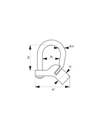 Lucchetto 29C chiave triangolare base angolare 5mm, ottone, da esterno - contatori, quadri elettrici, VVF, pompieri, manutenzione - THIRARD